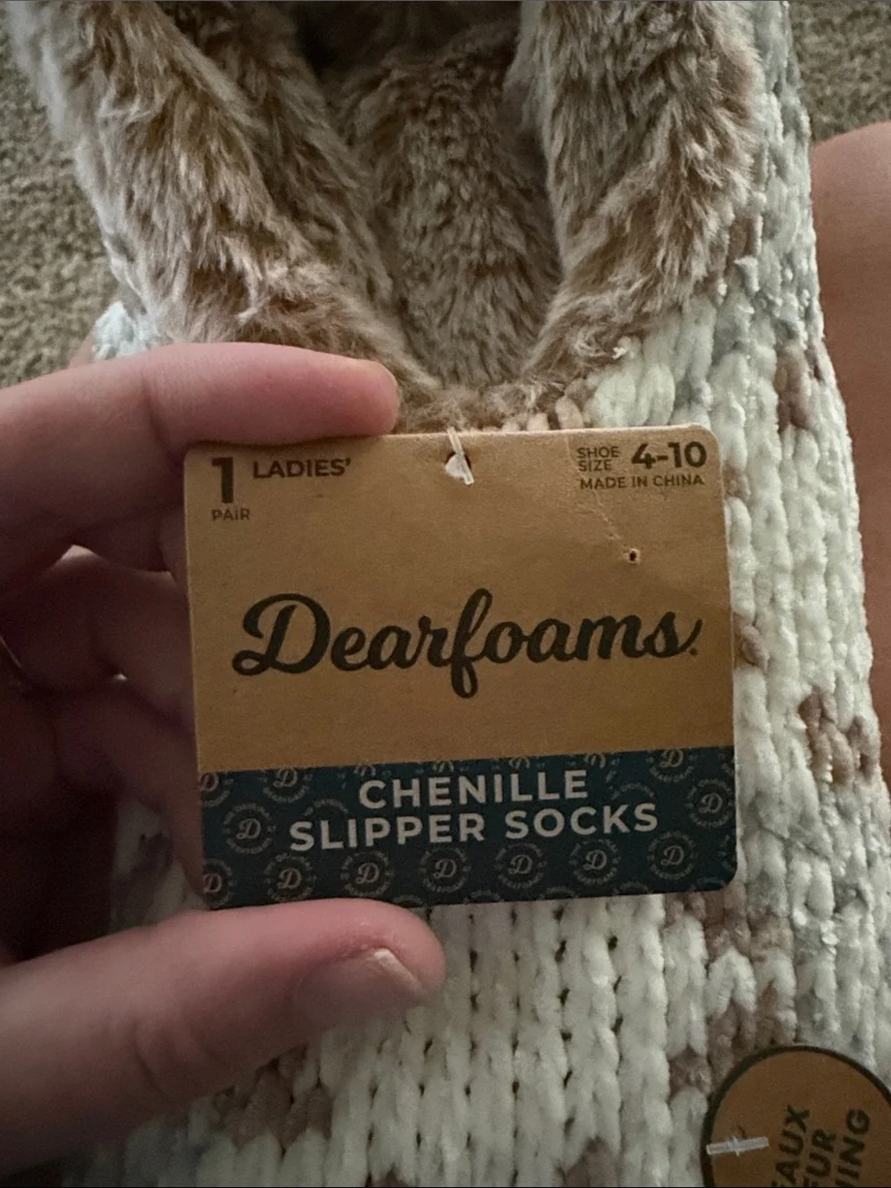 Dearfoams Chenille Slipper Socks Women’s size 4-10
